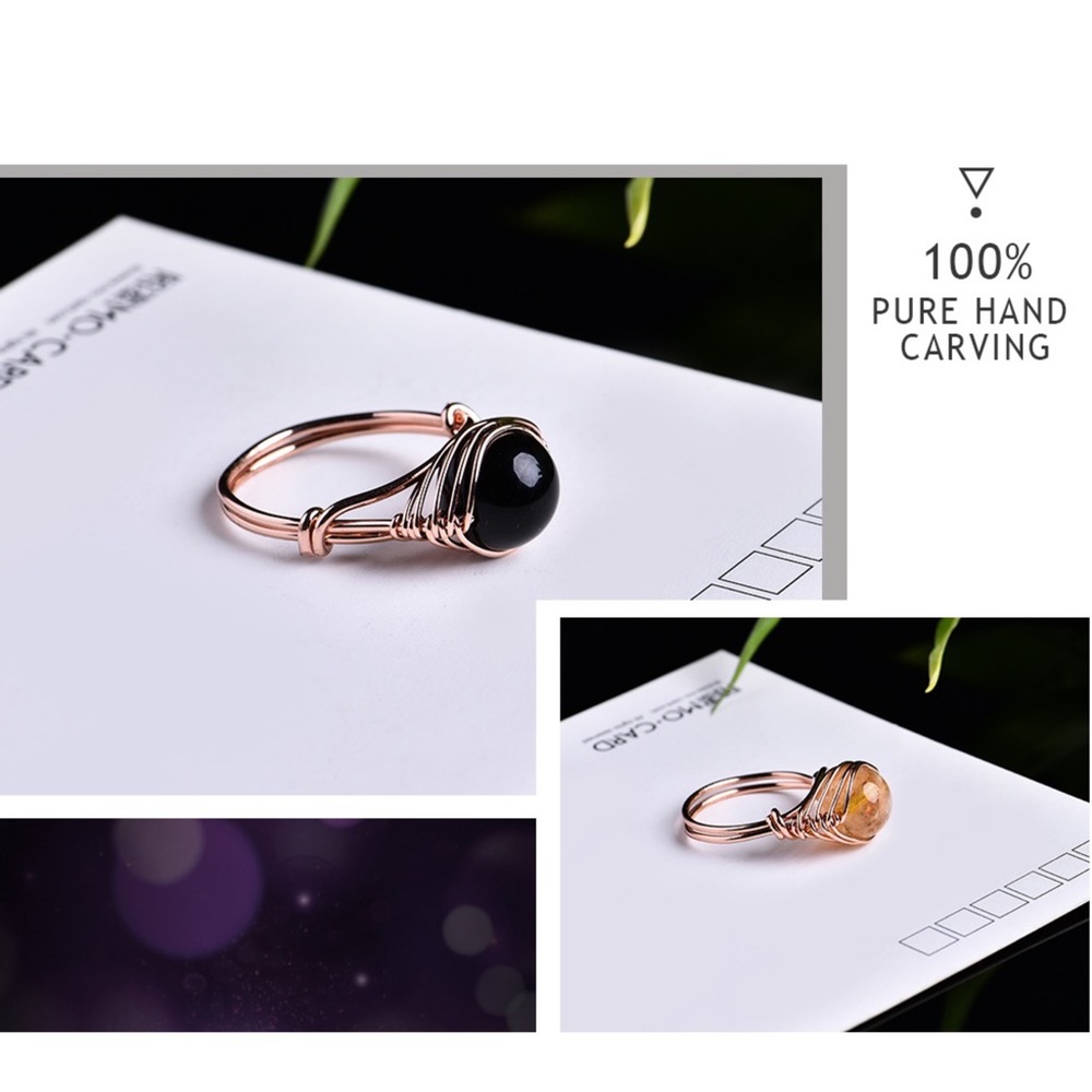 🔴4/$25 bohemian handcrafted gemstone tiger eye ring - Picture 5 of 6